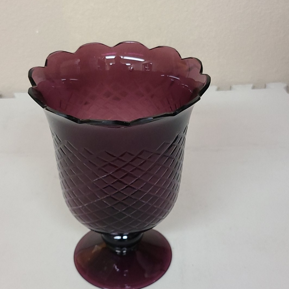TWOS purple glass vase